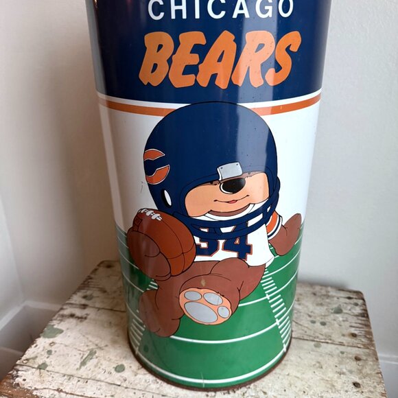 Rare Vintage 1980s Chicago Bears NFL Trash Can Football Collectible - Picture 5 of 11